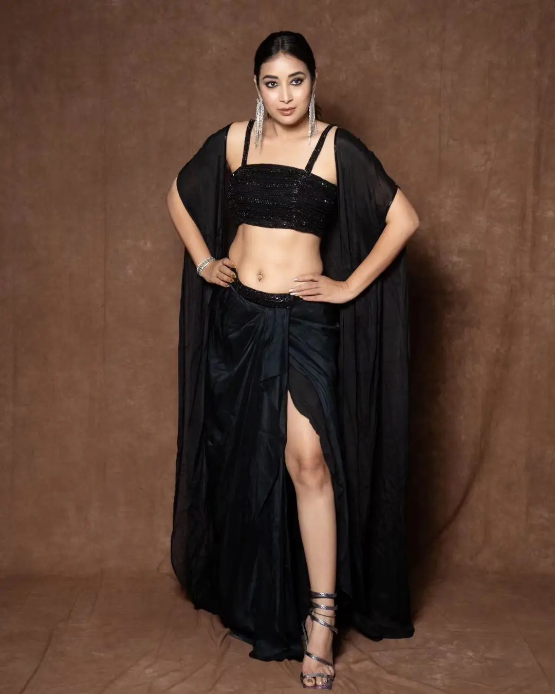 ETV Actress Bhanu Sri Long Legs Show in Black Gown